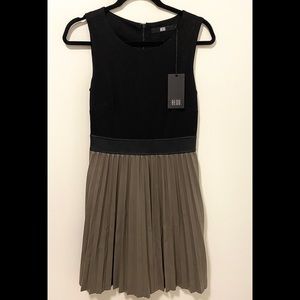 Bedo Faux Leather Bottom Dress